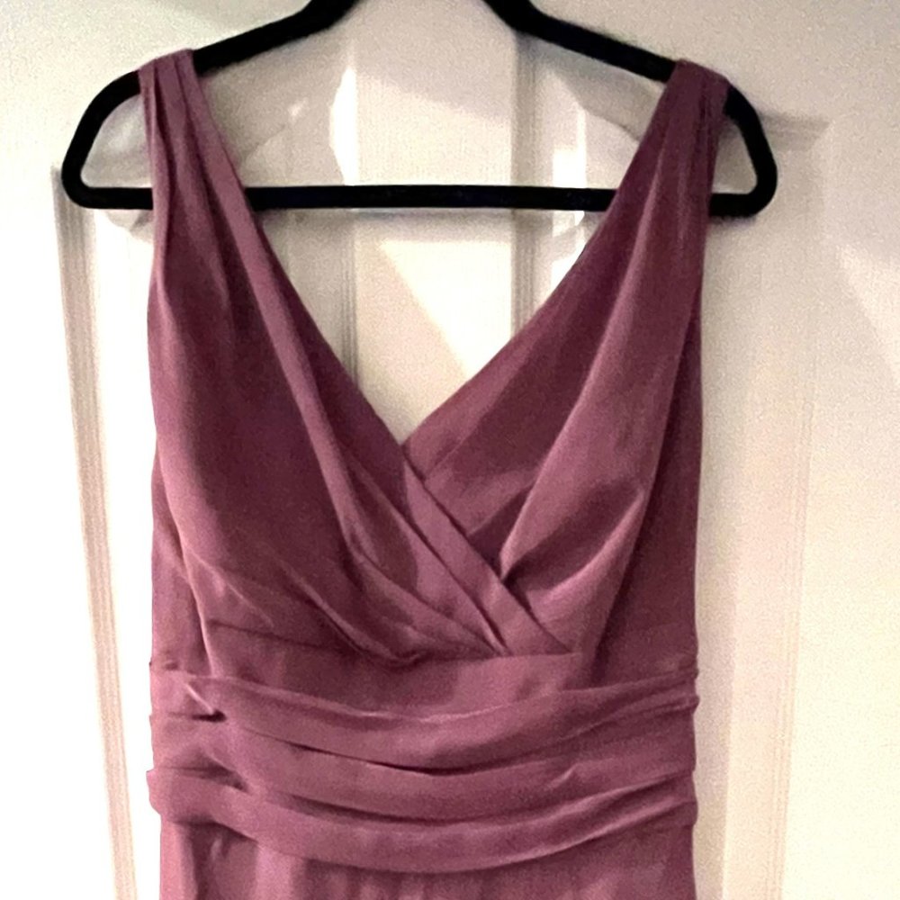 David's Bridal Chianti(pink/burgundy) Long Chiffon Surplice Tank Tall Plus Size
